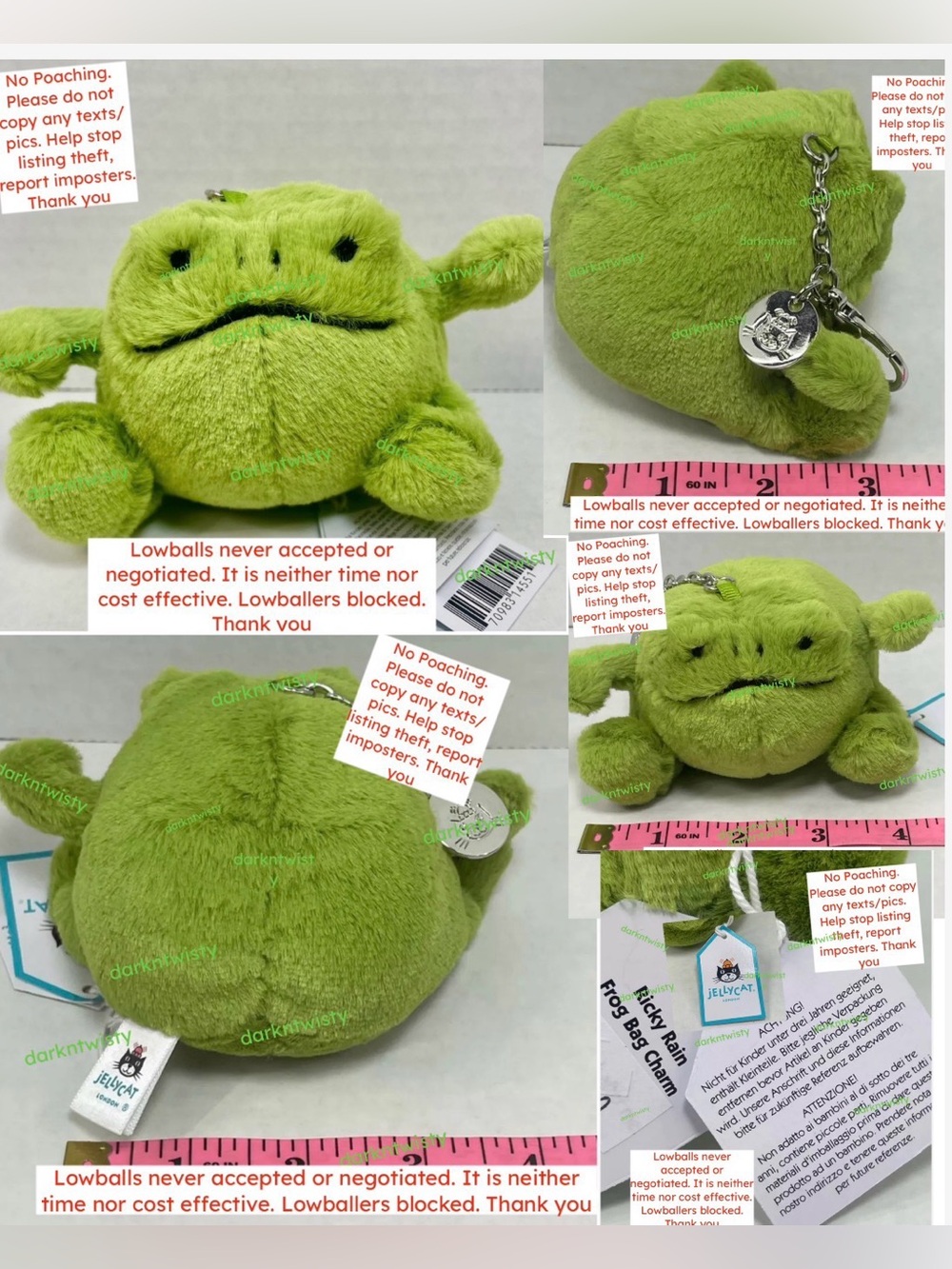 Jellycat Ricky Rain Frog Bag Charm BNWT*** - Picture 5 of 6